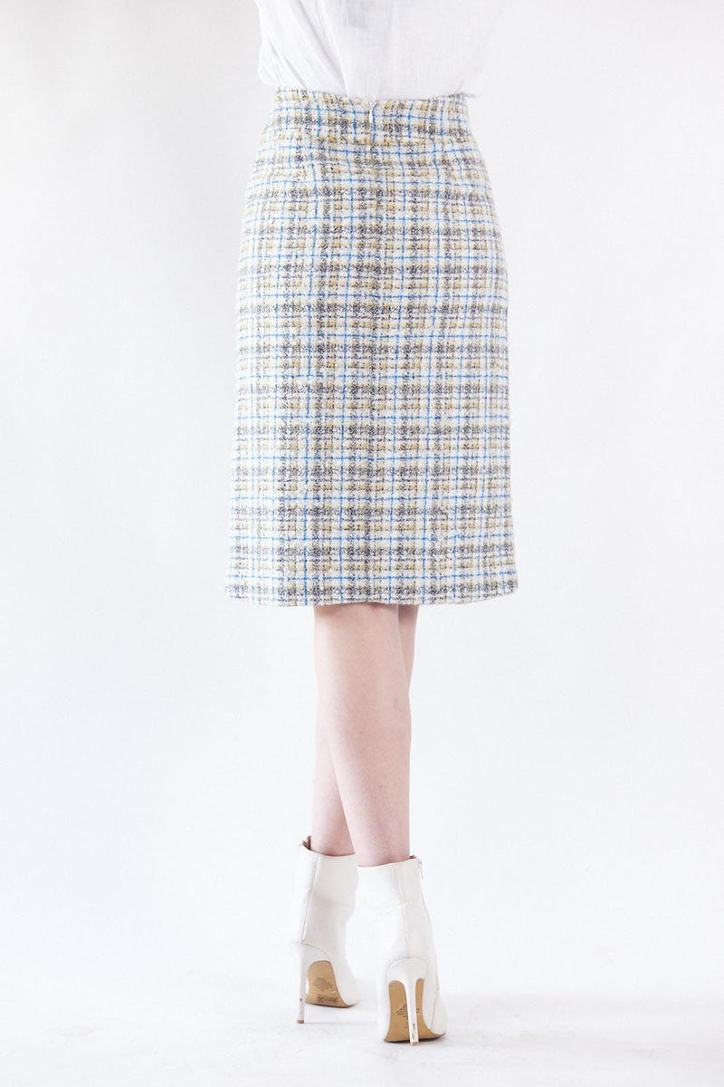 Le Réussi Women's Skirt Power Woman- Plaid Tweed Skirt | Le Réussi