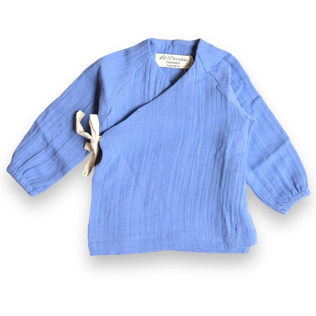 Lil' Paradise Copenhagen Kids & Babies - Mother & Kids - Boys' Baby Clothing - Clothing Sets 0-1m - 56cm Organic Lumi Wrap Blouse - Blue