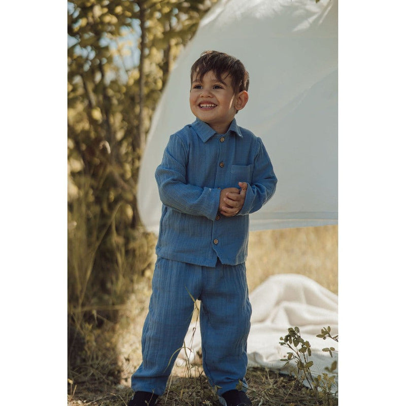 Lil' Paradise Copenhagen Kids & Babies - Mother & Kids - Boys' Baby Clothing - Clothing Sets Organic Shadow Blue Pants