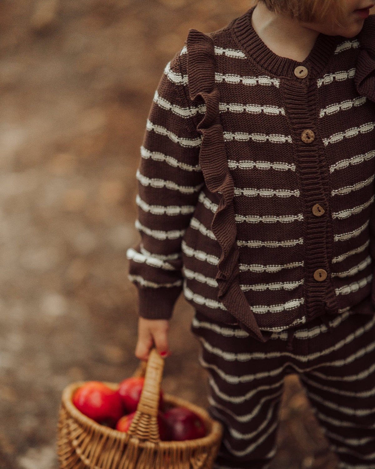 Lil' Paradise Copenhagen Kids & Babies - Mother & Kids - Girls' Clothing - Overalls Alba Striped Knit Trousers Brown