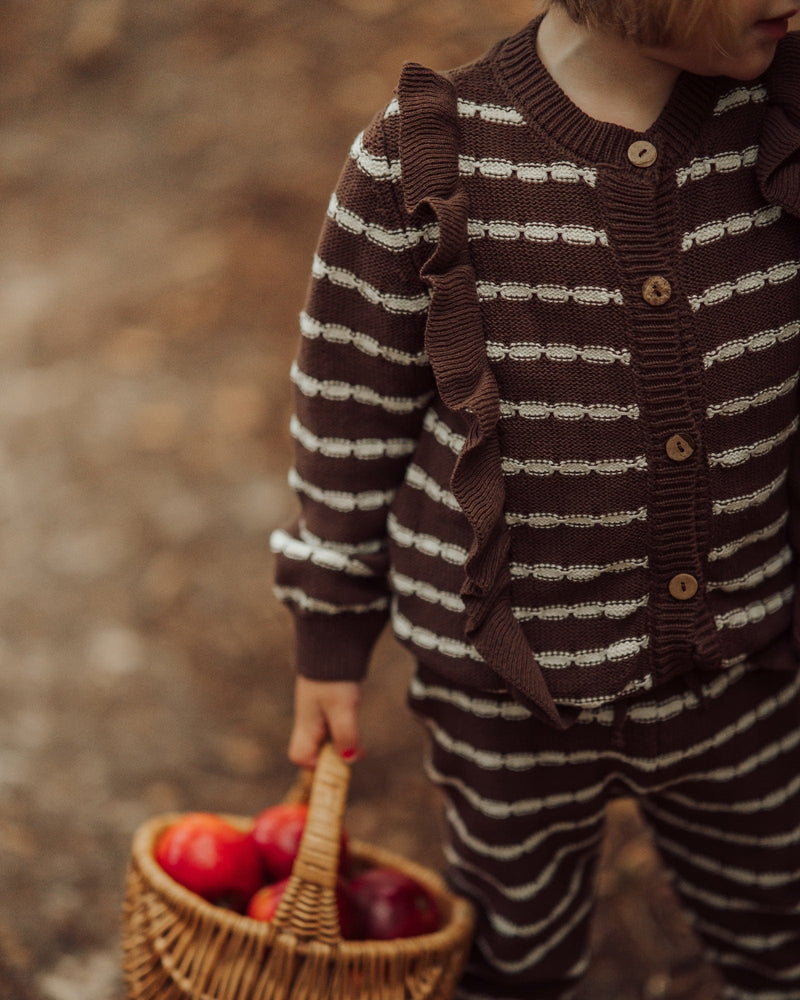 Lil' Paradise Copenhagen Kids & Babies - Mother & Kids - Girls' Clothing - Overalls Alba Striped Knit Trousers Brown