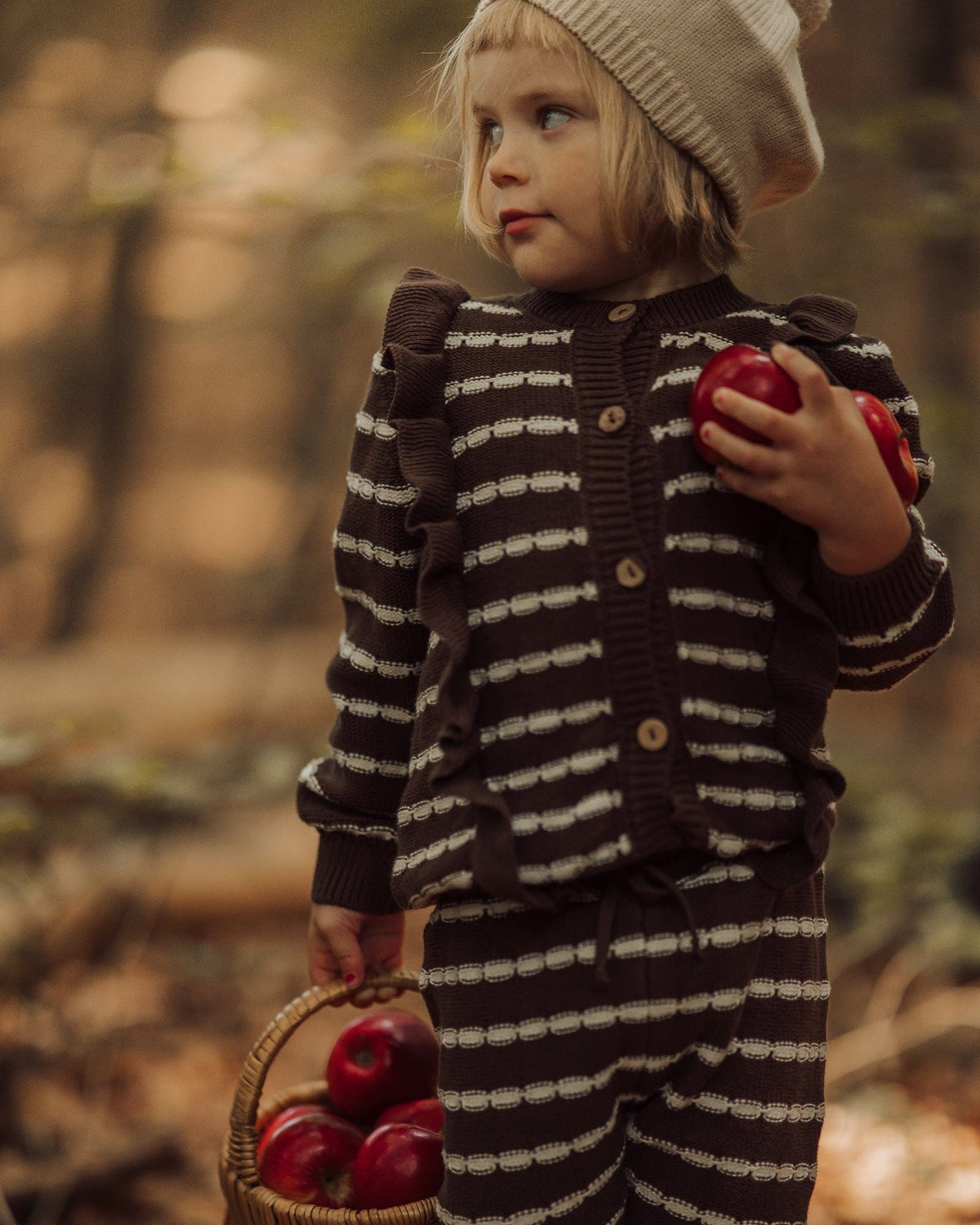 Lil' Paradise Copenhagen Kids & Babies - Mother & Kids - Girls' Clothing - Overalls Alba Striped Knit Trousers Brown