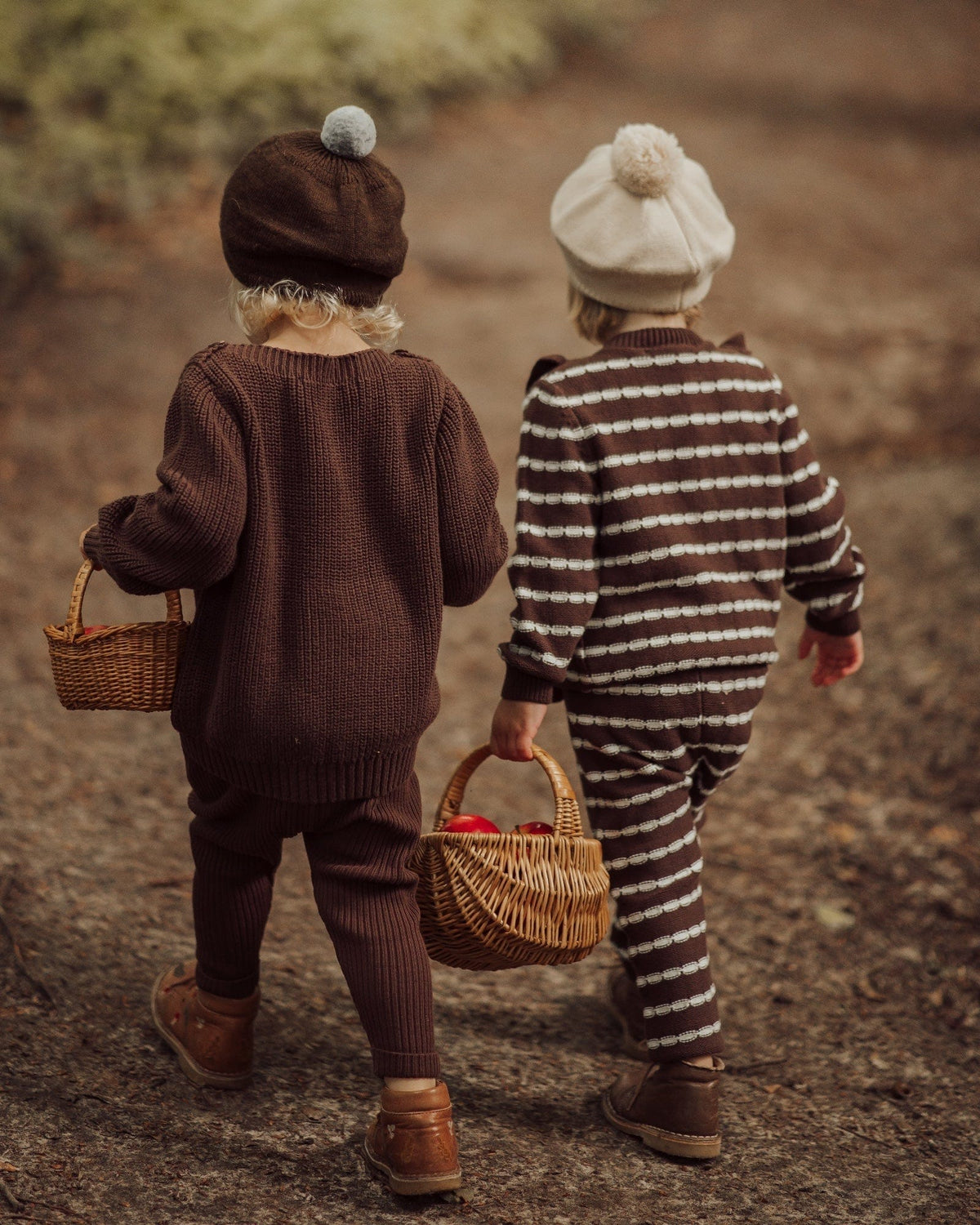 Lil' Paradise Copenhagen Kids & Babies - Mother & Kids - Girls' Clothing - Overalls Alba Striped Knit Trousers Brown