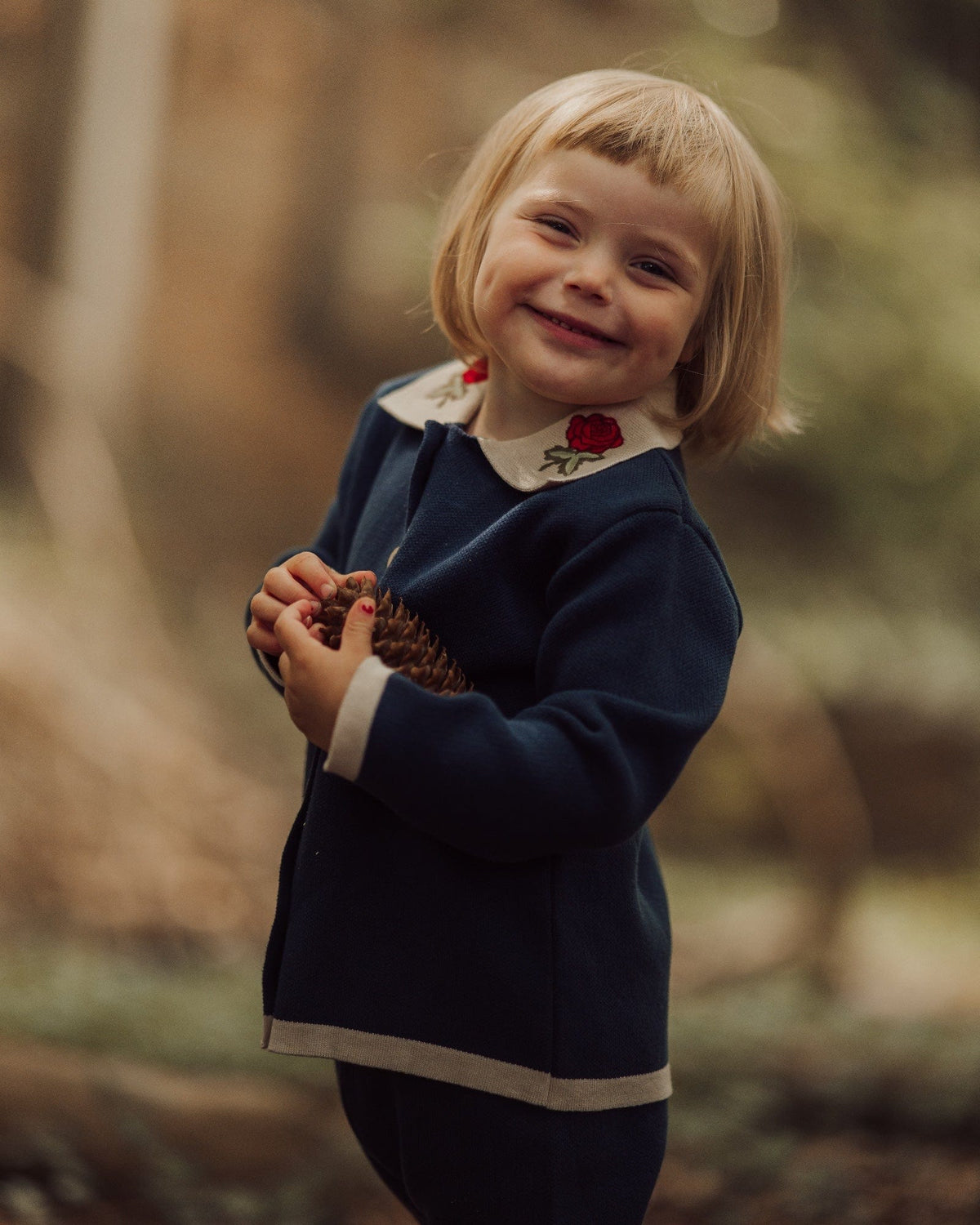 Lil' Paradise Copenhagen Kids & Babies - Mother & Kids - Girls' Clothing - Overalls Navy Rose Cardigan