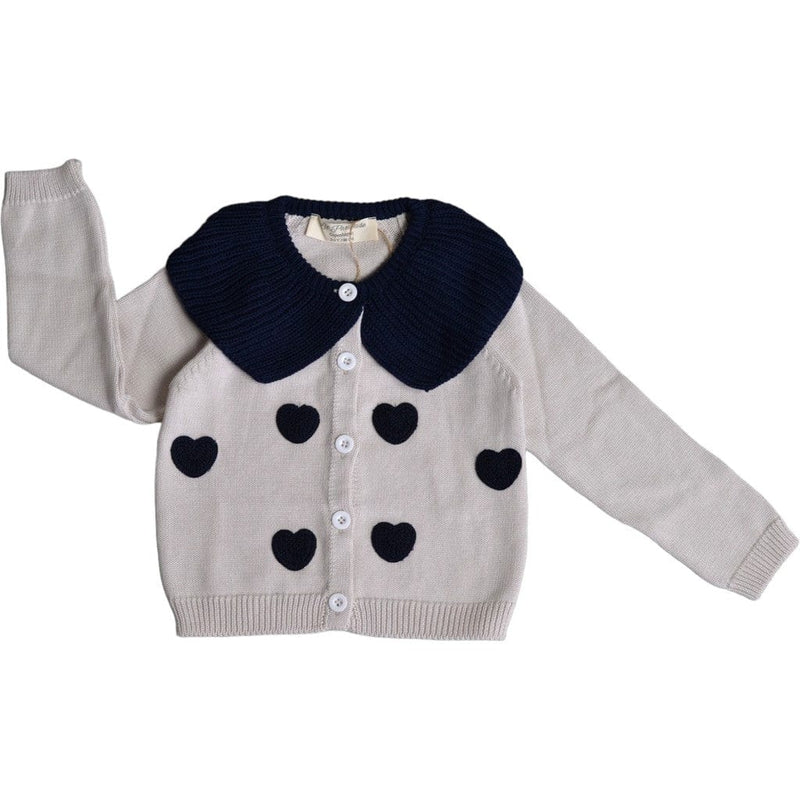 Lil' Paradise Copenhagen Kids & Babies - Mother & Kids - Girls' Clothing - Overalls Organic Navy Heart Cardigan