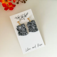 Lilac and Rose Black Floral with Gold Green Floral Arizona Earrings