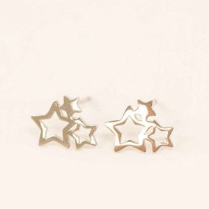 Lilac and Rose Cluster of Stars Stud Earrings in Gold or Silver