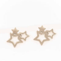 Lilac and Rose Cluster of Stars Stud Earrings in Gold or Silver