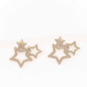 Lilac and Rose Cluster of Stars Stud Earrings in Gold or Silver