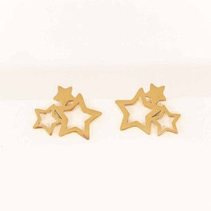 Lilac and Rose Cluster of Stars Stud Earrings in Gold or Silver