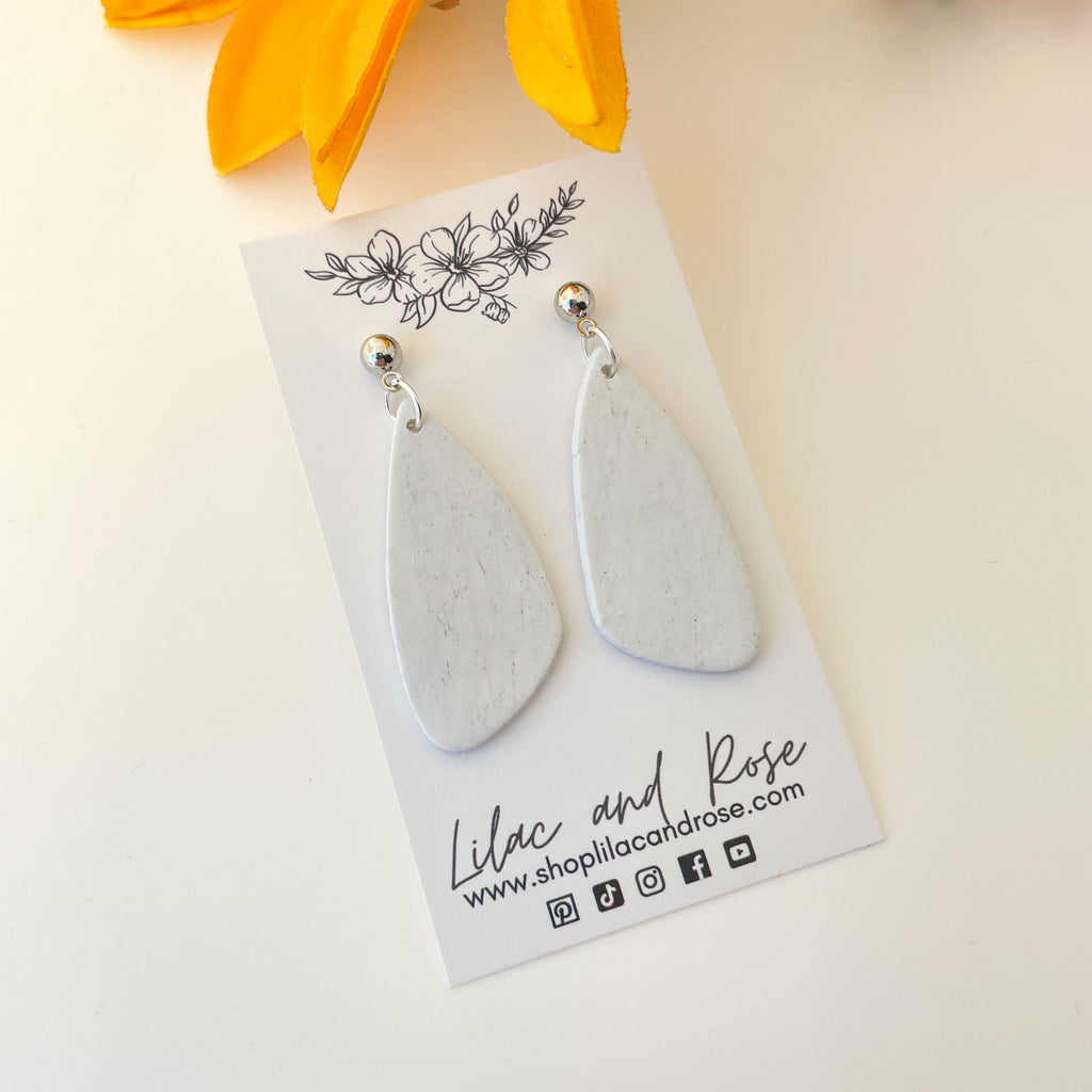 Lilac and Rose Dirty White Earrings