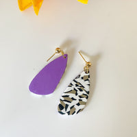 Lilac and Rose Earrings Animal Print Earrings