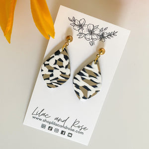 Lilac and Rose Earrings Animal Print Lucy Earrings