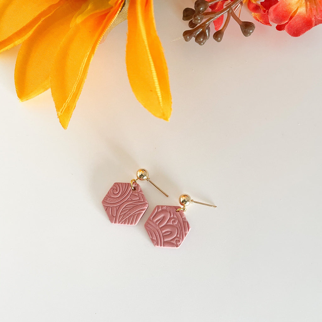 Lilac and Rose Earrings Lilac and Rose Blush Textured Earrings