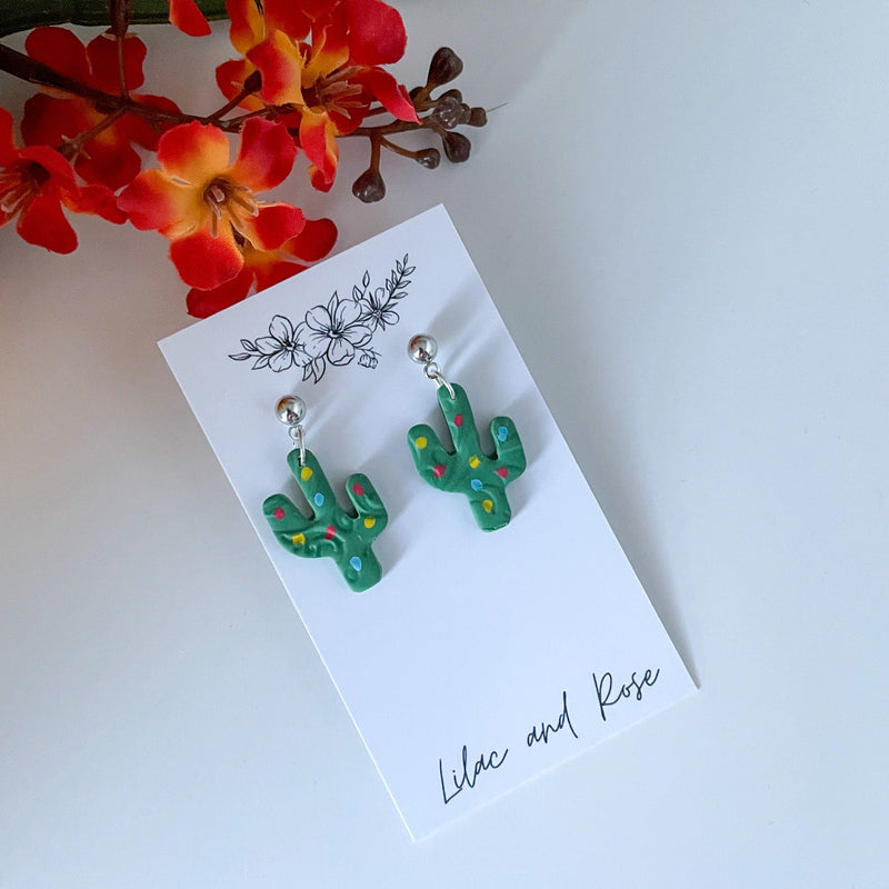 Lilac and Rose Earrings Lilac and Rose Cactus Earrings