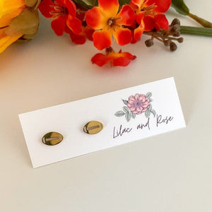 Lilac and Rose Gold Football Stud Earrings