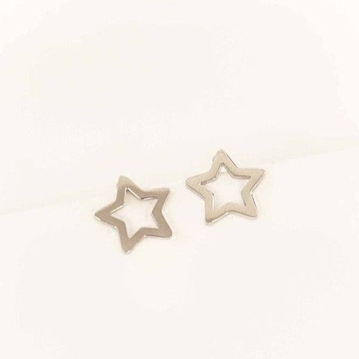 Lilac and Rose Star Outline Stud Earrings in Gold or Silver