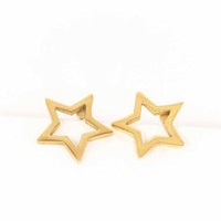 Lilac and Rose Star Outline Stud Earrings in Gold or Silver