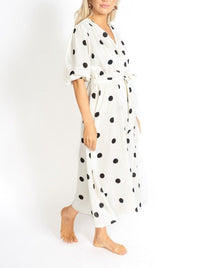 M.USE Women's Dress M.USE Athens Modest Cut Polka Dot Maxi Dress