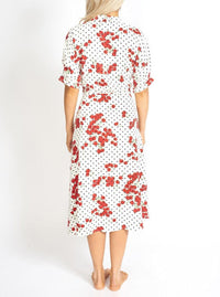 M.USE Women's Dress M.USE Cherry and  Polka Dot Wrap Style Dress