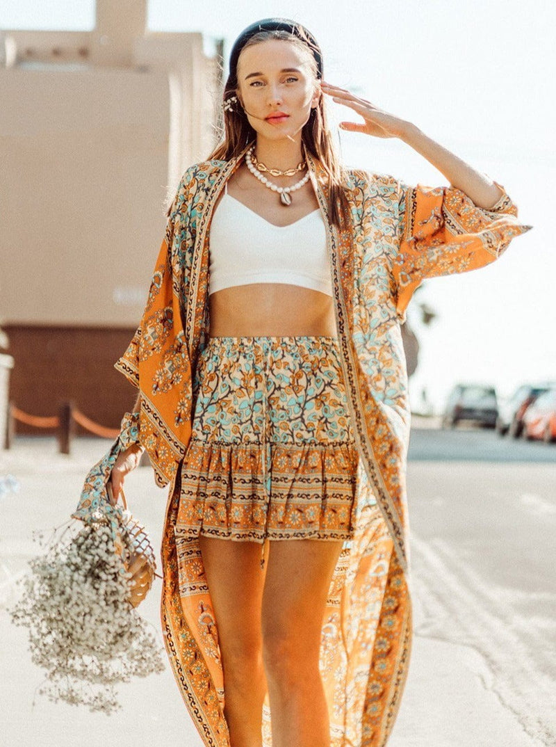 M.USE Women's Robe M.USE Mia Bohemian Floral Print Kimono Style Robe