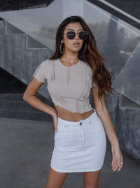 M.USE Women's Tees & Tanks M.USE Off-Duty Textured Crop Top