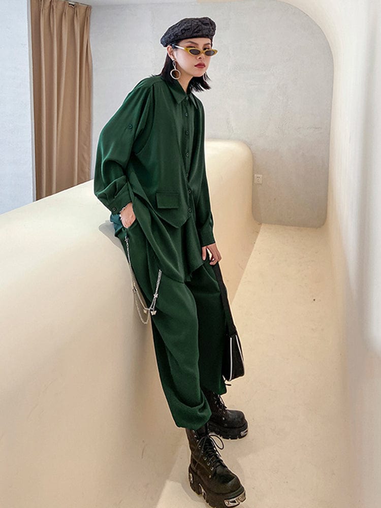 marigoldshadows Women's Blazer Kuro Two Piece Pant Set