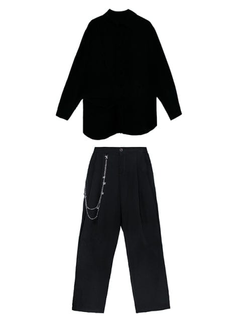 marigoldshadows Women's Blazer Kuro Two Piece Pant Set
