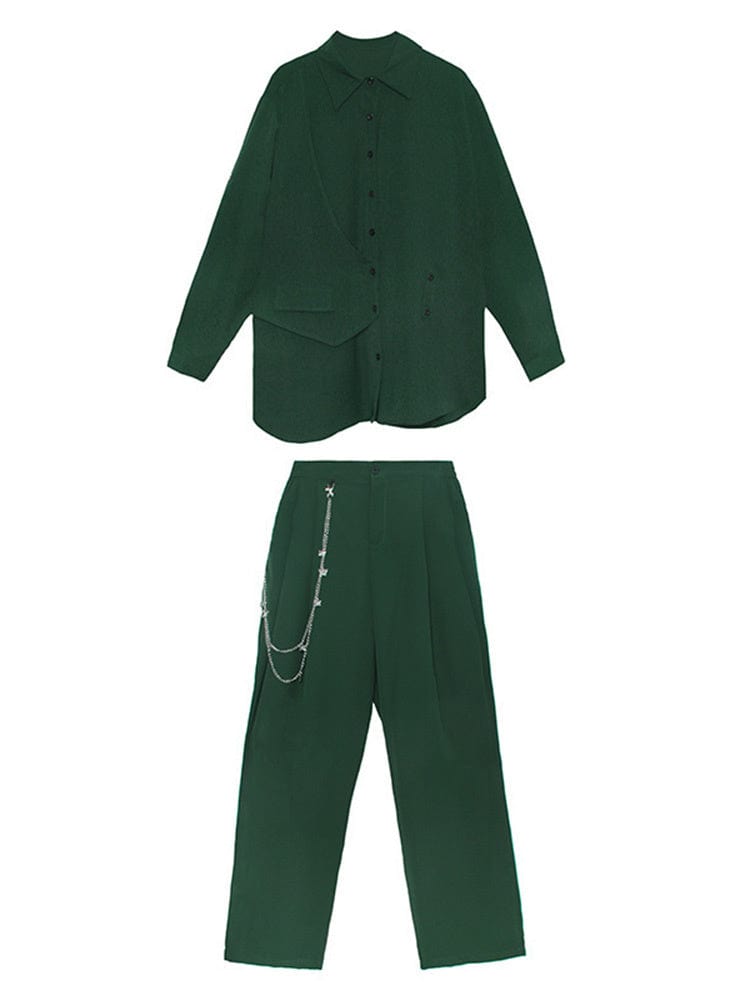 marigoldshadows Women's Blazer Kuro Two Piece Pant Set