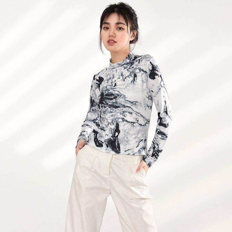 Marigoldshadows Women's Blouse S Nayoko Turtleneck Long Sleeve Shirt | Marigoldshadows
