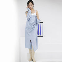 marigoldshadows Women's Dress S / Light Blue/White Ryuji Irregular Sleeveless Dress