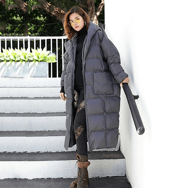 Marigoldshadows Women's Outerwear Gray / OS Hina Loose Hooded Parka | Marigoldshadows