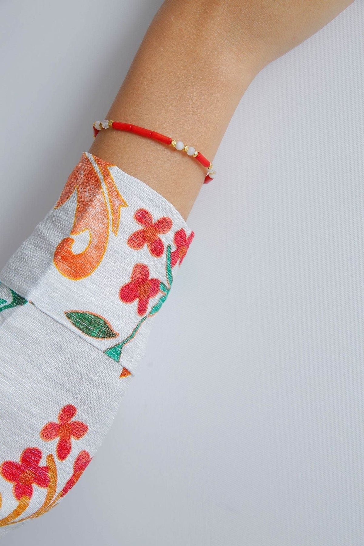 MINU Jewels Bracelet Ammon 7-8" Red Coral and Moonstone Bracelet with Gold or Silver Accents | MINU