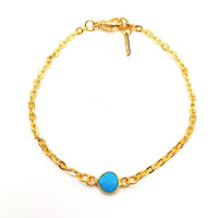 MINU Jewels Bracelet Gold Dainty Oval Turquoise Bracelet