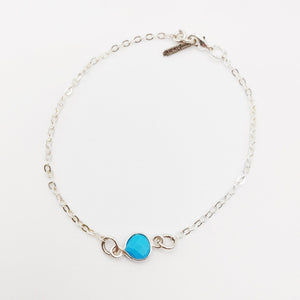 MINU Jewels Bracelet Silver Dainty Oval Turquoise Bracelet