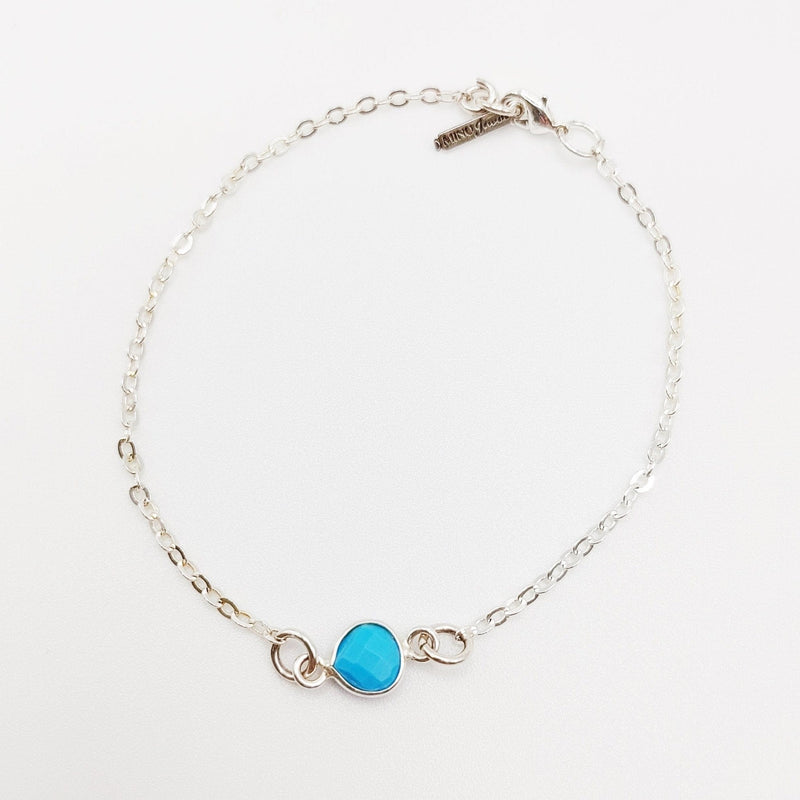 MINU Jewels Bracelet Silver Dainty Oval Turquoise Bracelet