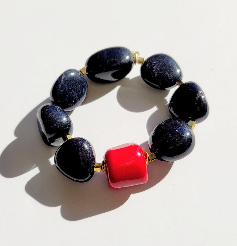 MINU Jewels Bracelets Chunky Black & Red Bracelet