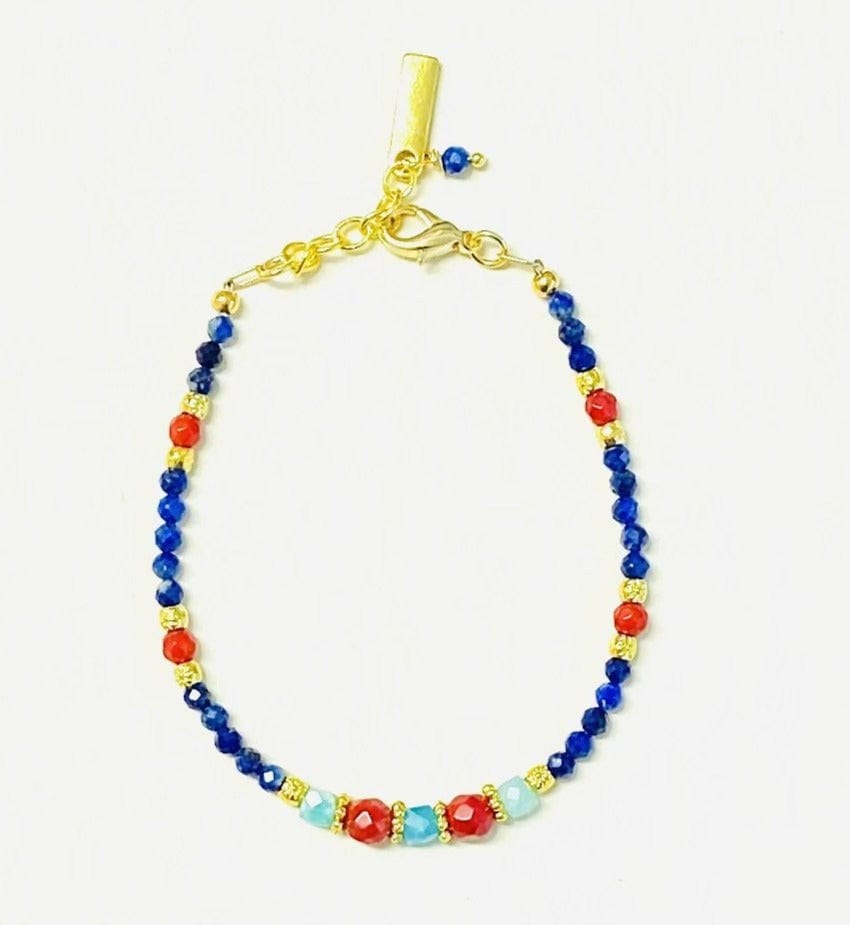 MINU Jewels Bracelets Default Title / OS MINU Jewels Alma Bracelet in Lapis, Amazonite, & Coral on Gold-Plated Chain