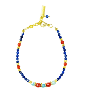 MINU Jewels Bracelets Default Title / OS MINU Jewels Alma Bracelet in Lapis, Amazonite, & Coral on Gold-Plated Chain