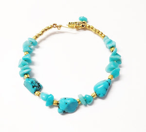 MINU Jewels Bracelets Default Title / OS MINU Jewels Asiris Amazonite & Gold Plated Bangle Bracelet