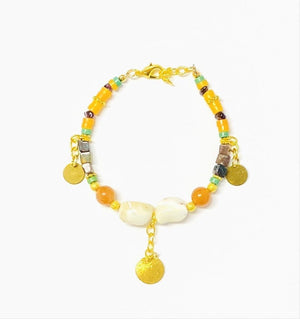 MINU Jewels Bracelets Gold/Multi Mander Bracelet In Mother Of Pearl, Jasper, Howlite, & Jade