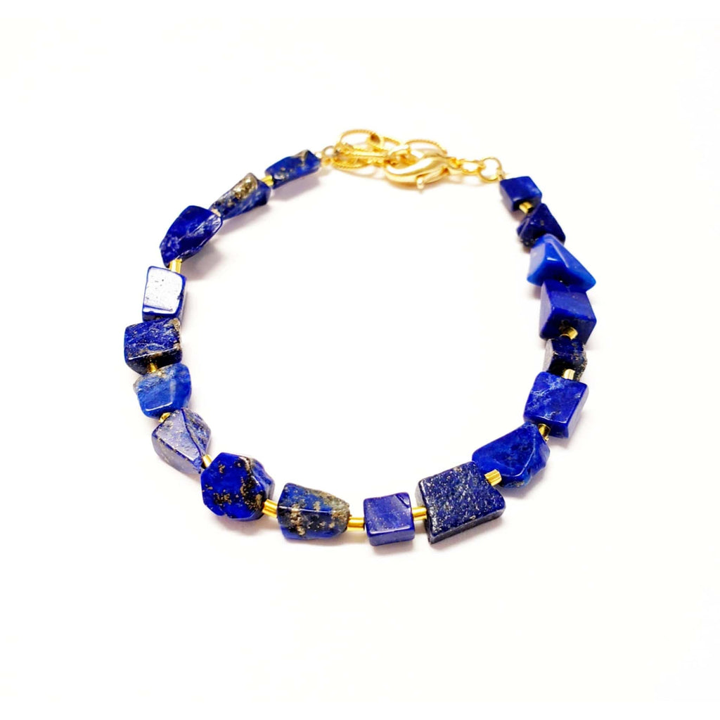 MINU Jewels Bracelets MINU Jewels Athena Bracelet in Blue Afghani Lapis on Gold Plated Chain