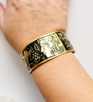 MINU Jewels Bracelets Pharaonic Cuff Bracelets in Oxidized Brass
