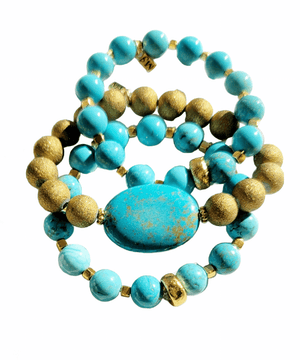 MINU Jewels Bracelets Rustic Turquoise Stack- Set of 3