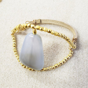 MINU Jewels Bracelets Sunera Gold Plated Bracelet in Turquoise, Chalcedony, or Black Onyx