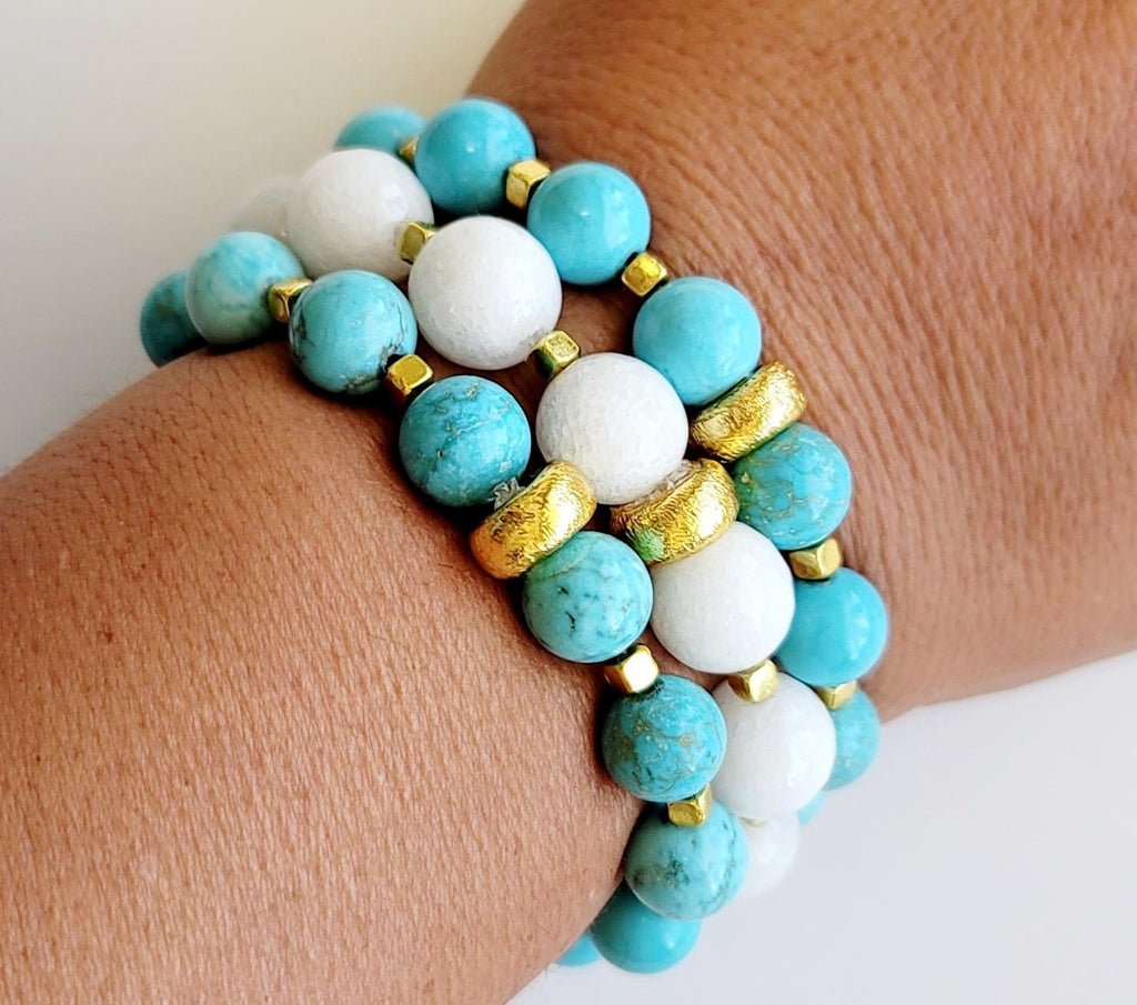 MINU Jewels Bracelets Turquoise & White Bracelets