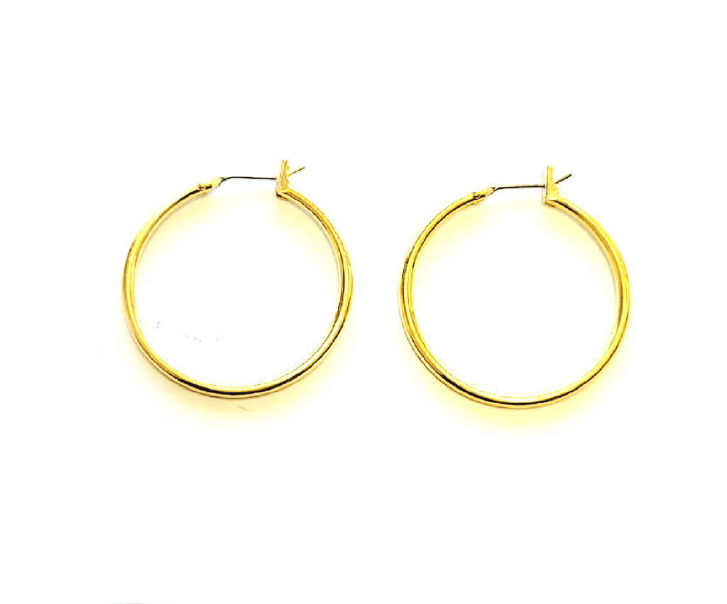 MINU Jewels Earrings Alia 1" Diameter Gold Plated Hoop Earrings