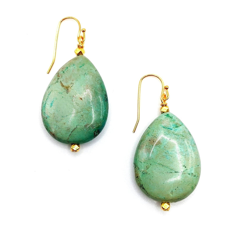 MINU Jewels Earrings Aly Azurite & Malachite 2" Teardrop Earrings