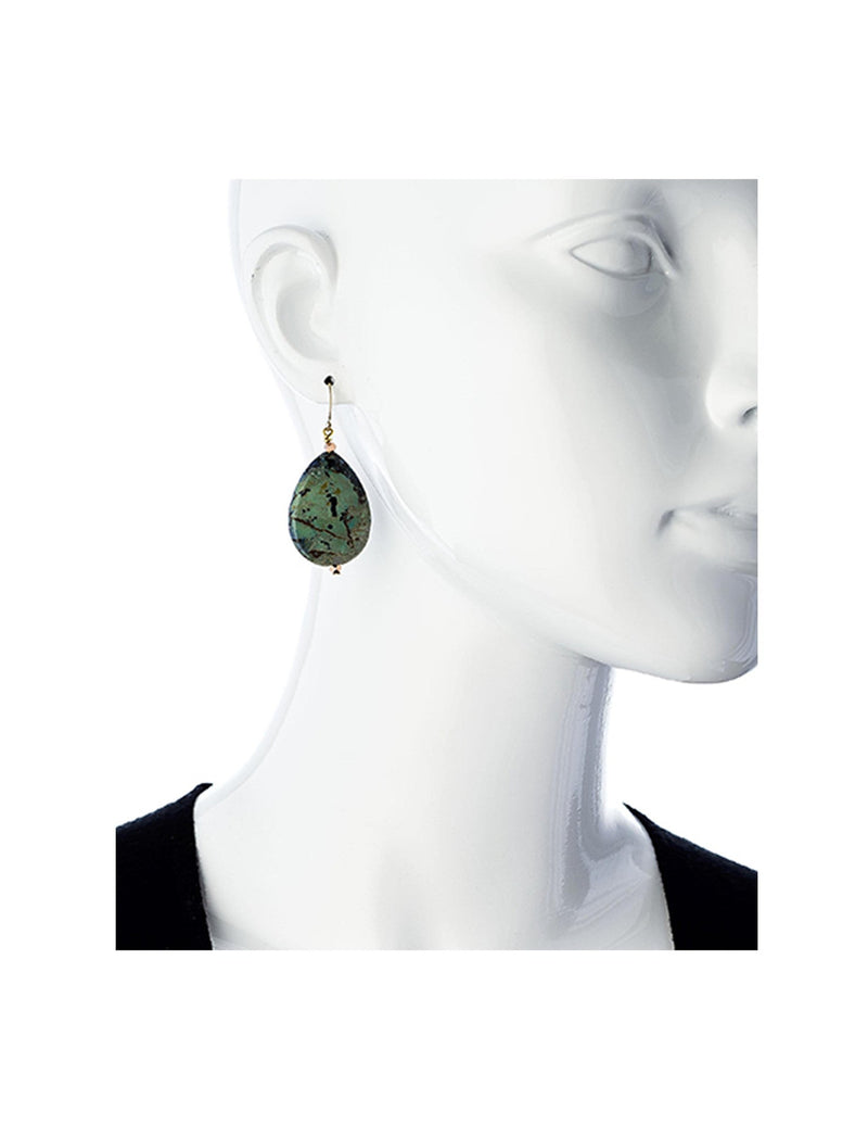 MINU Jewels Earrings Aly Azurite & Malachite 2" Teardrop Earrings