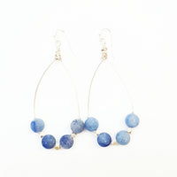 MINU Jewels Earrings Blue Aventurine Silver / OS MINU Jewels Adin 1.75" Hoop Chandelier Style Earrings